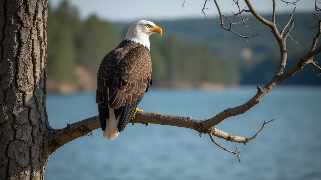 Bald eagle on a tree branch