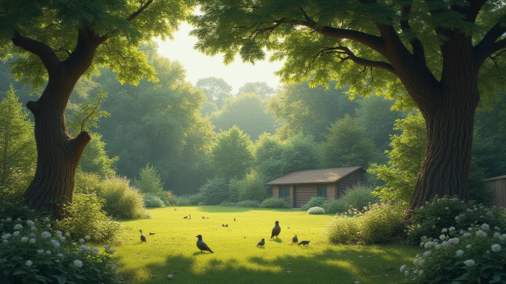 Birds in a sheltered backyard