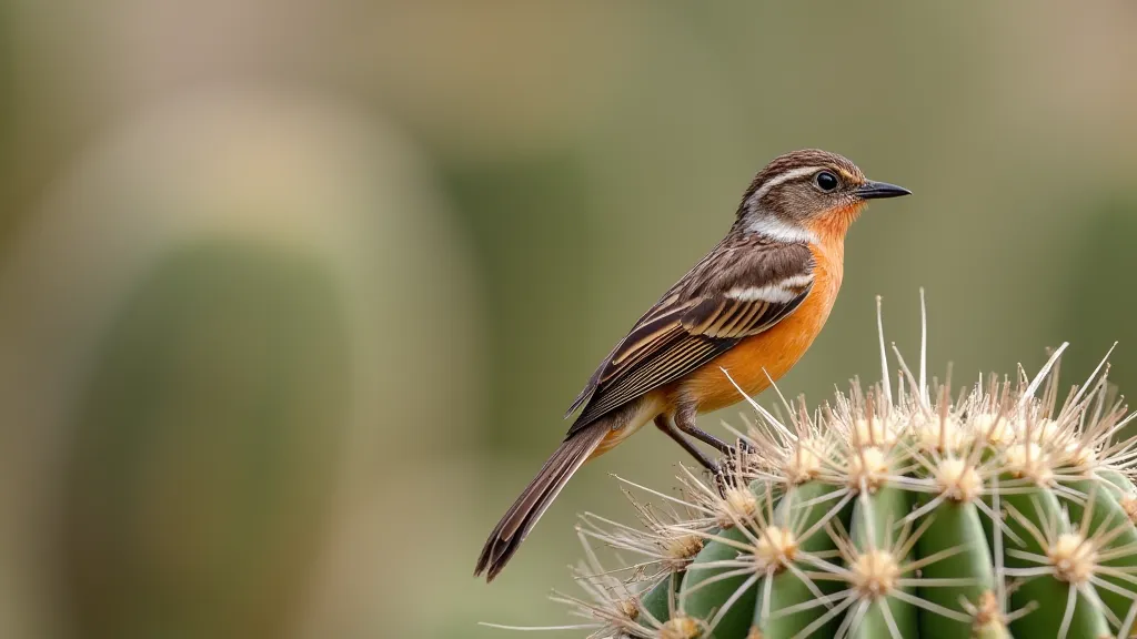 Cactus Wren on a Prickly Pear Cactus