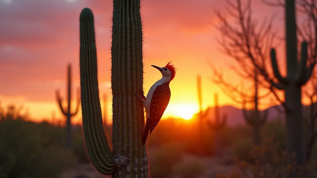 Male Gila Woodpecker on a Saguaro
