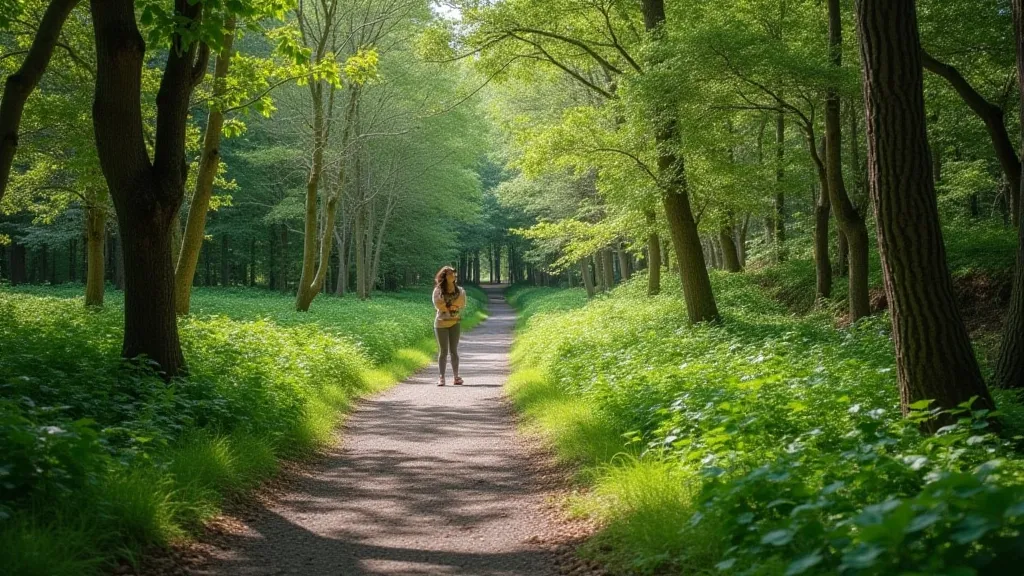 Hiking trail through forest