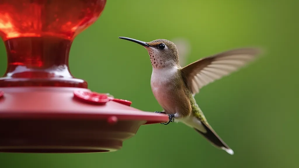 Hummingbird at feeder