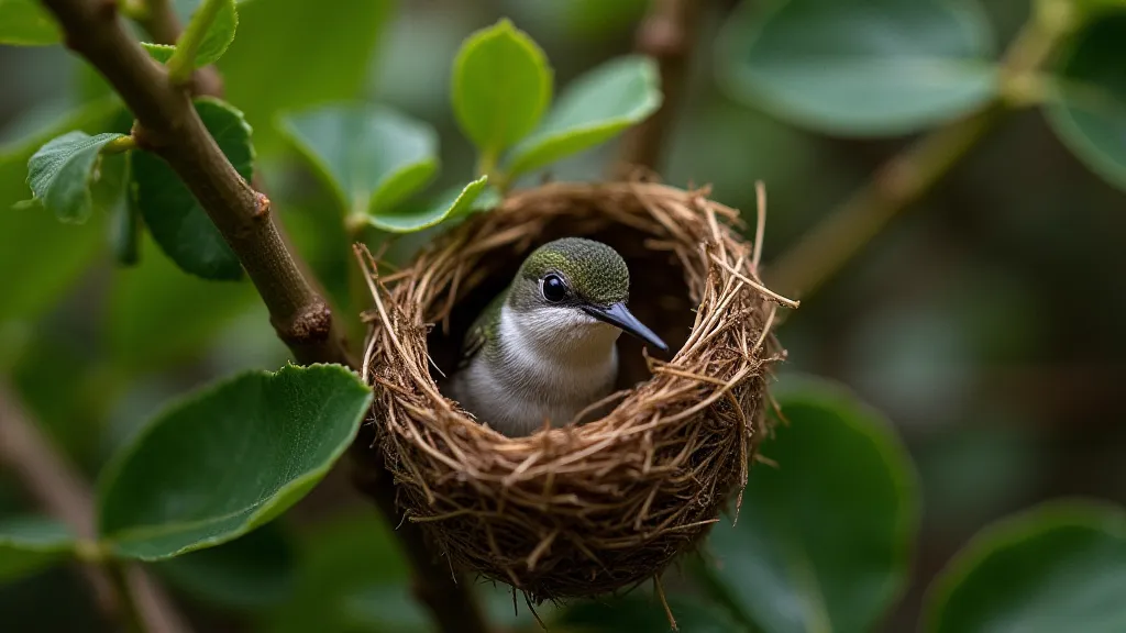 Hummingbird Nest Camouflaged