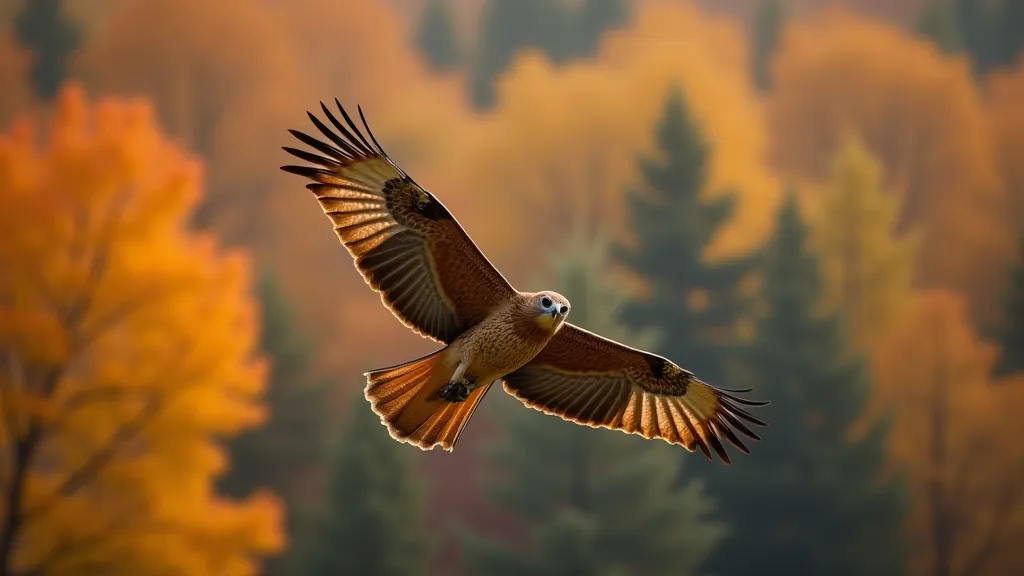 Red-tailed Hawk in autumn