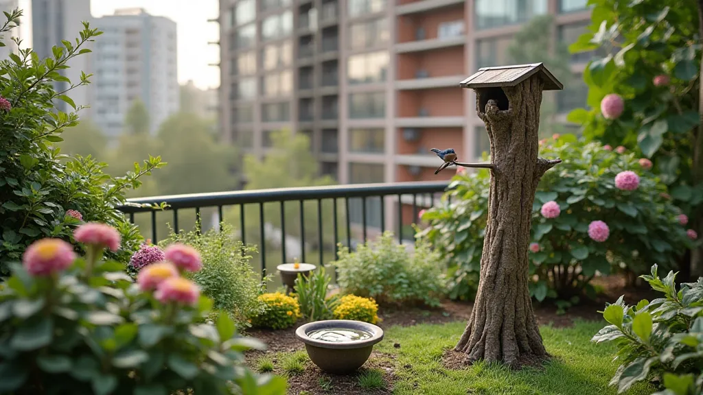 Balcony garden attracting birds